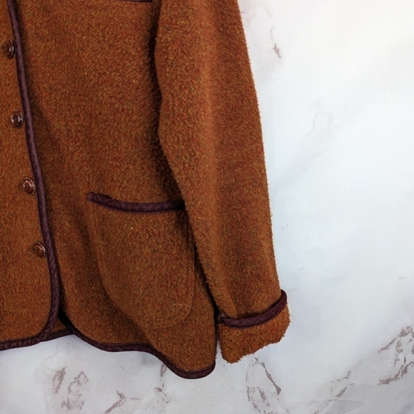 The Territory Ahead Jacket Womens Medium Wool Coat Button Orange Brown Corduroy - Picture 4 of 12